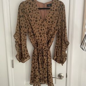 NWOT Vici Floral Swiss Dot Dress with Bell Sleeves